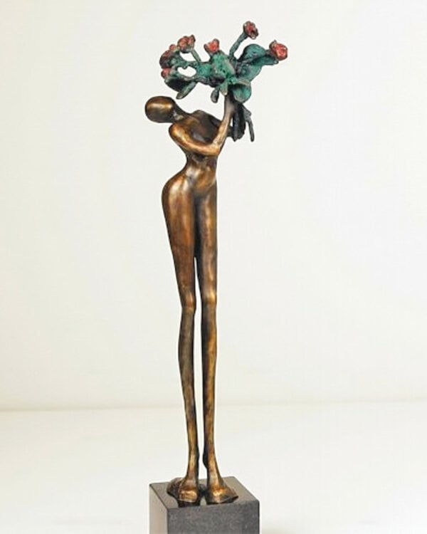 La Vie en Rose – Luxe bronzen sculptuur (60 cm)