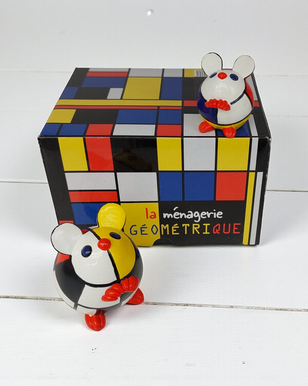 Piet Mondriaan Geschenkdoos Mondriaan - muizen set van 2 dieren
