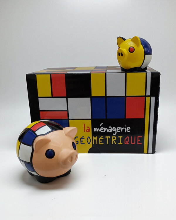 Piet Mondriaan Geschenkdoos Mondriaan - Varkens set van 2 dieren in geschenkdoos