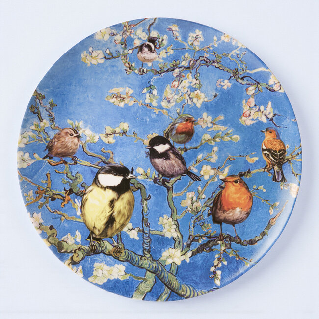 Wandbord “Vogels van Van Gogh” - Keramiek & Delfts blauw