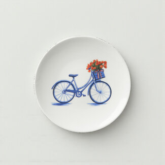 Keramiek Wandbord “Fiets met tulpen”