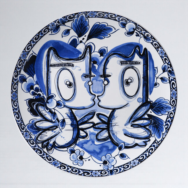 Loes van Delft Wandbord Loes van Delft - Formidable - Delfts blauw