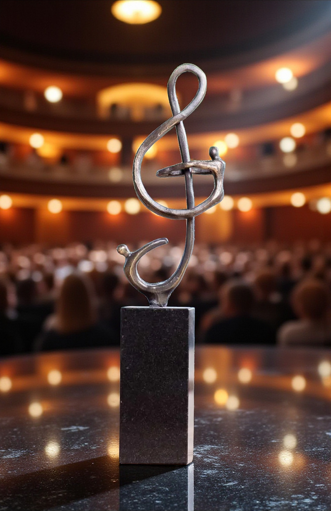 Muziek beeldjes in brons