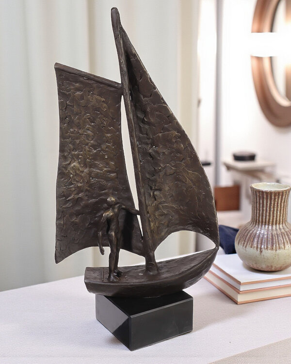 Ger van Tankeren Bronzen beeld Sail Zeilboot(incl. verzending)