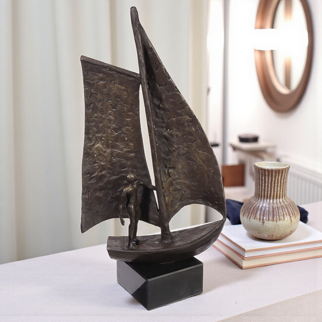 Ger van Tankeren Bronzen beeld Sail zeilboot