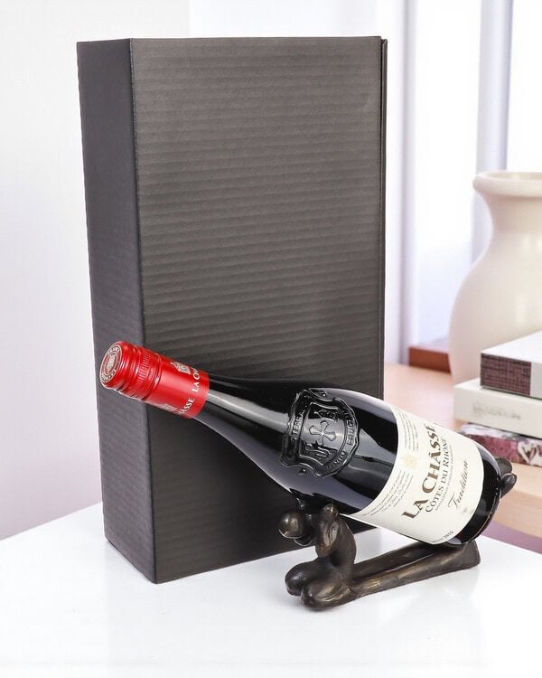Wijnpakket - Vertrouwen schenken in de toekomst met fles wijn & beeldje
