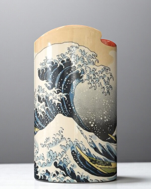 Katsushika Hokusai Vaas porselein De Grote Golf van Kanagawa naar Hokusai
