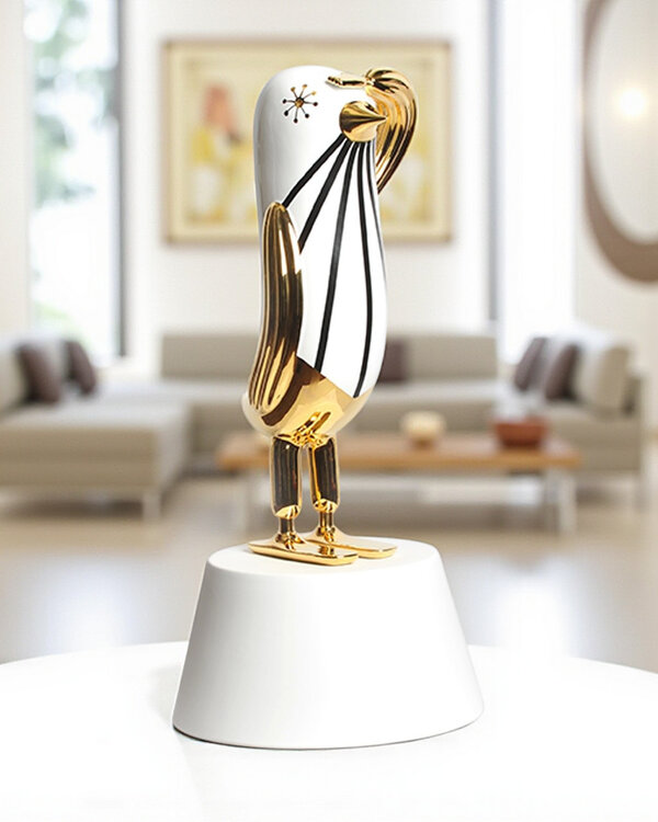 Keramiek Hopebird glossy gold - white