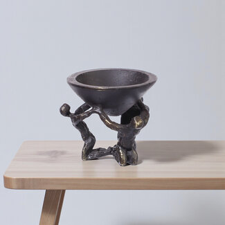 Verbondenheid - bronzen kandelaar sculptuur, 5 cm Verbondenheid - bronzen kandelaar sculptuur, 5 cm