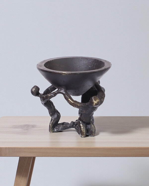 Verbondenheid - bronzen kandelaar sculptuur, 5 cm