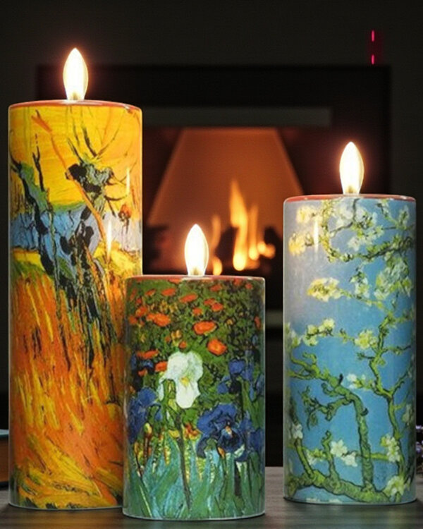 Vincent van Gogh Theelichthouders Vincent van Gogh 3 stuks naar beroemde kunstwerken