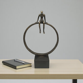 Ger van Tankeren Beeld 'Even Stil Staan' – Pensioencadeau, blijk van waardering, tin gegoten en verbronsd, 28 cm