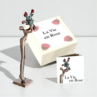 Corry Ammerlaan La Vie en Rose - Verbronsd beeld in kistje