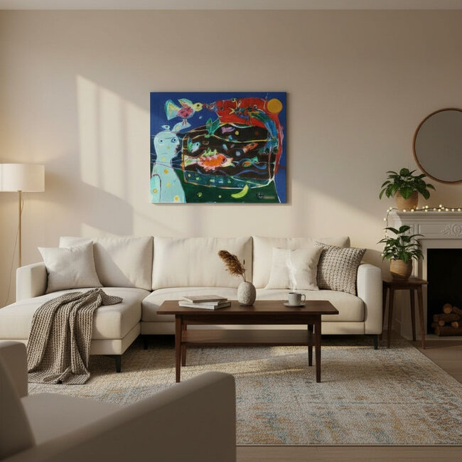 Hans Truijen - L Ammoree de la Nuit zeefdruk ingelijst