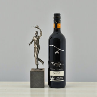 Corry Ammerlaan Beeld brons Chapeau met wijn in geschenkverpakking