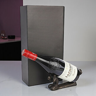 Wijncadeau met bronzen beeldje ‘Partners in Voor- en Tegenspoed’