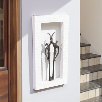 Ger van Tankeren Perfect match wanddecoratie in wit met vebronsde beeldjes