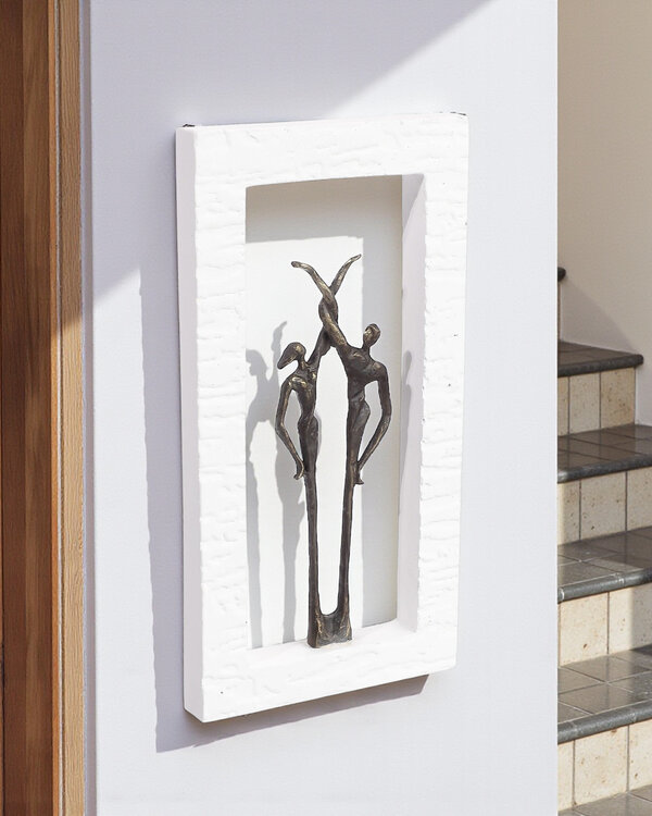 Ger van Tankeren Perfect match wanddecoratie in wit met vebronsde beeldjes