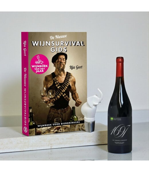 Corry Ammerlaan Wijnpakket met wijnboek Ilja Gort, Olifant wijnstop & wijn Corte Ibla Rosso