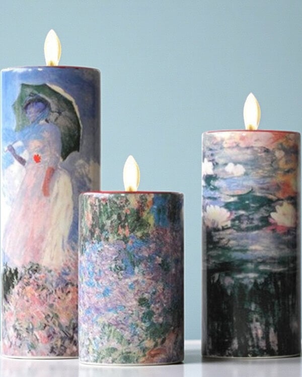 Claude Monet Theelichthouders keramiek set van 3 naar Monet