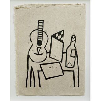 Klaas Gubbels Klaas Gubbels houtdruk ingelijst stilleven