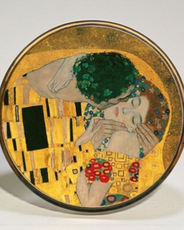 Gustav Klimt Spiegeldoosje - De kus  - Gustav Klimt