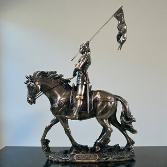 Jeanne d'Arc  - Beeld 28 cm hoog bronskleurig