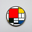 Piet Mondriaan Spiegeldoosje Mondriaan – zilvertinten, 7 cm