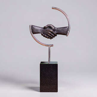 Corry Ammerlaan Bronzen beeld de Handdruk  (incl. verzending en geschenkdoos)