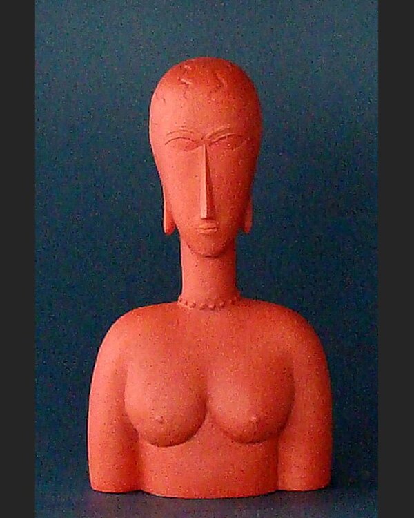 Amedeo Clemente Modigliani  Grand Buste rouge naar Modigliani
