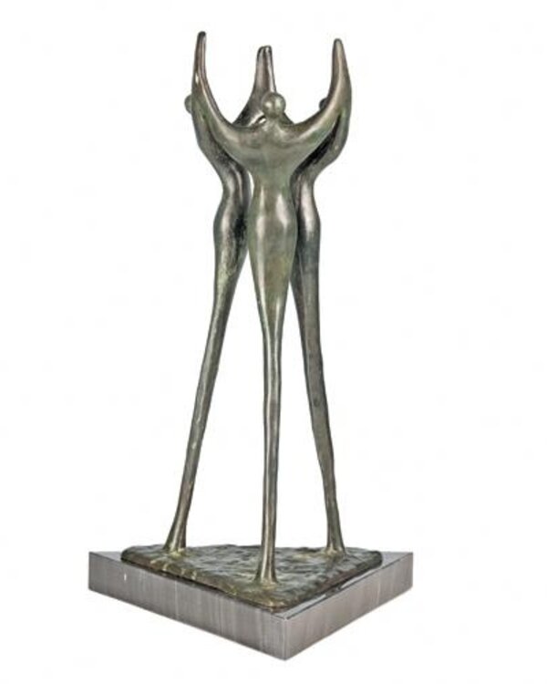 Corry Ammerlaan Bronzen beeld Samenwerking op niveau