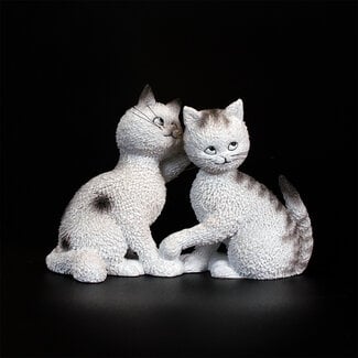 Albert Dubout Les Confidences: Twee speelse witte katjes