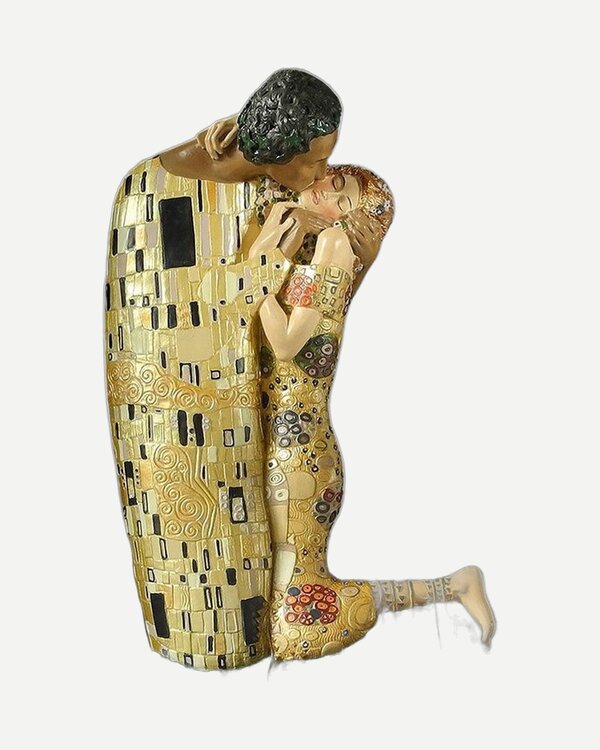 Gustav Klimt De Kus – Kunsthars beeld van liefde en intimiteit