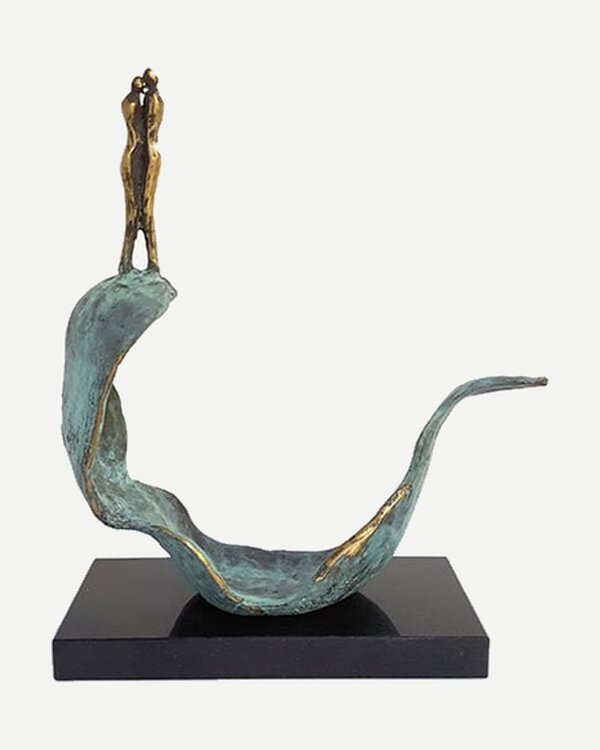Corry Ammerlaan Bronzen beeld samen op de voorste golf (incl. geschenkdoos & verzending)