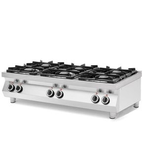 Hendi Kuchnia gazowa 6-palnikowa Kitchen Line stołowa | 3x 6 kW + 3x 3,5 kW | 1200x700x(H)310 mm