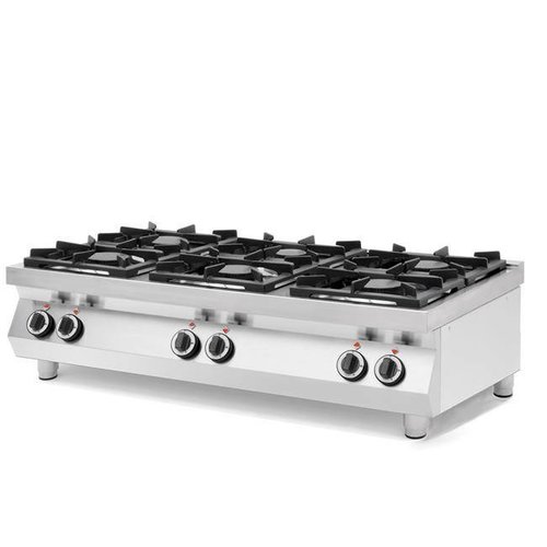 Hendi Kuchnia gazowa 6-palnikowa Kitchen Line stołowa | 3x 6 kW + 3x 3,5 kW | 1200x700x(H)310 mm