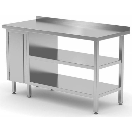 XXLselect Muur tafel met kast met vleugeldeuren en twee planken | Breedte: 800-1900mm | D: 700mm XXLselect Muur tafel met kast met vleugeldeuren en twee planken | Breedte: 800-1900mm | D: 700mm