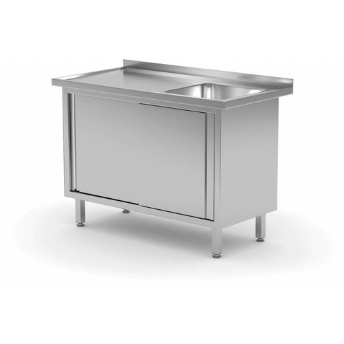 XXLselect Eine Tabelle mit einem Waschbecken, Schrank mit Schiebetüren | 400x400x (H) 250mm | Breite: 800-1900mm | D: 600mm
