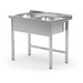 XXLselect Tabelle mit zwei Waschbecken ohne Regale | 400x400x Kammer (H) 250mm | 1000x600x (H) 850mm