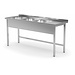 XXLselect Stół z trzema zlewami bez półki | komory 400x400x(H)250mm po lewej | szer: 1500 - 1900mm | gł: 700mm XXLselect Stół z trzema zlewami bez półki | komory 400x400x(H)250mm po lewej | szer: 1500 - 1900mm | gł: 700mm