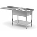 XXLselect Tafel met twee wastafels, kast en ruimte voor een vaatwasser of koelkast | 400x400x kamer (H) van 250 mm naar rechts | width: 1600 - 2400mm | D: 700mm XXLselect Tafel met twee wastafels, kast en ruimte voor een vaatwasser of koelkast | 400x400x kamer (H) van 250 mm naar rechts | width: 1600 - 2400mm | D: 700mm