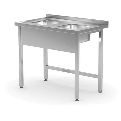 XXLselect Kleiner Tisch mit zwei Waschbecken | 300x325x (H) 150 mm | Breite: 800 - 900mm | D: 600mm