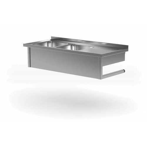 XXLselect Tabelle hängt von den beiden Kammern | 400x400x Kammer (H) von 250 mm links | W: 1100 - 1600 mm | D: 700mm