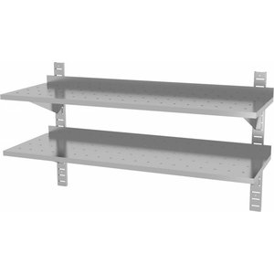 XXLselect Wandregal verstellbar doppelt perforiert | zwei Konsolen | W: 600 - 1500 mm | D: 400mm