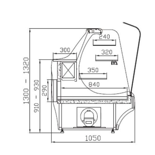 XXLselect Gebäck mit der Erzeugung | 1530x1000x (H) 1320mm | gebogenes Glas XXLselect Gebäck mit der Erzeugung | 1530x1000x (H) 1320mm | gebogenes Glas