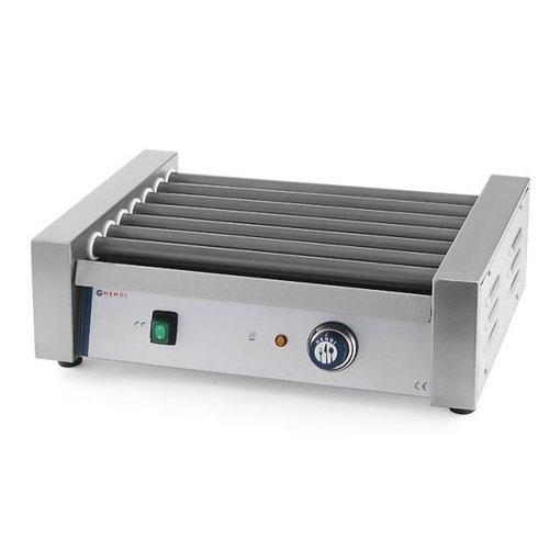 Hendi Roller kachel voor hot dogs | 7 rollen | 740W | 520x325x (H) 175mm Hendi Roller kachel voor hot dogs | 7 rollen | 740W | 520x325x (H) 175mm