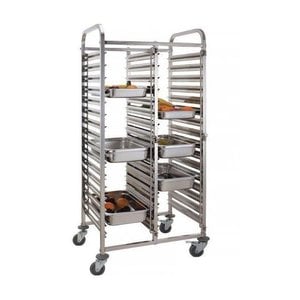 XXLselect Doppel Wagen zum Transport von Behältern und Tabletts | 30x GN1 / 1 | 550x740x (H) 1735mm XXLselect Doppel Wagen zum Transport von Behältern und Tabletts | 30x GN1 / 1 | 550x740x (H) 1735mm
