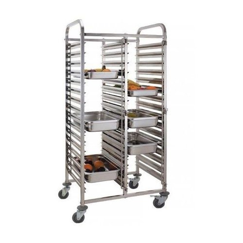 XXLselect Wózek podwójny do transportu pojemników i tac | 30x GN1/1 | 550x740x(H)1735mm XXLselect Wózek podwójny do transportu pojemników i tac | 30x GN1/1 | 550x740x(H)1735mm