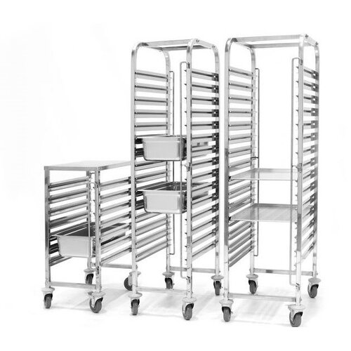 XXLselect Dubbele trolley containers en bakken transporteren | 30x GN1 / 1 | 550x740x (H) 1735mm XXLselect Dubbele trolley containers en bakken transporteren | 30x GN1 / 1 | 550x740x (H) 1735mm