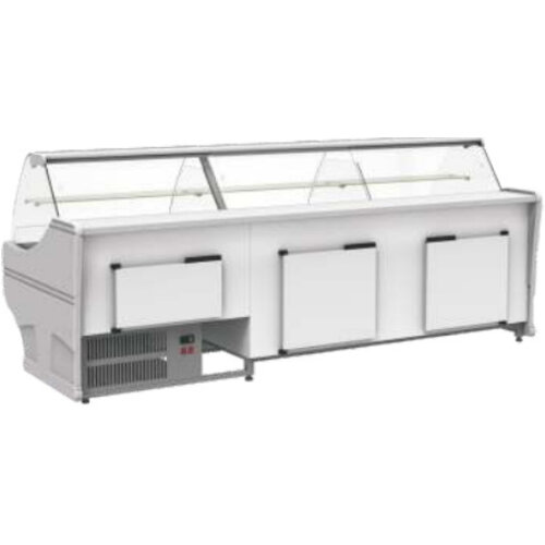 XXLselect Kühltheke mit der Erzeugung | 2000x1100x (H) 1250mm | gebogenes Glas